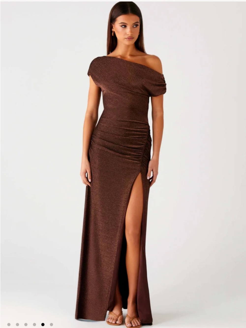 Peppermayo Harvest Moon Maxi Dress Shimmer Brown Size 4 Prom